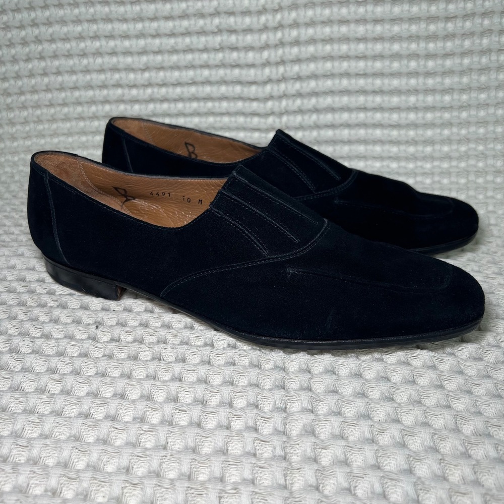 Per Arthur Beren Black Suede Loafers Mens 10 M‎ Dress Shoes